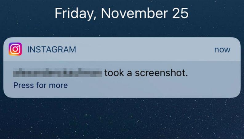 Instagram pronto informará de screenshots de publicaciones e historias